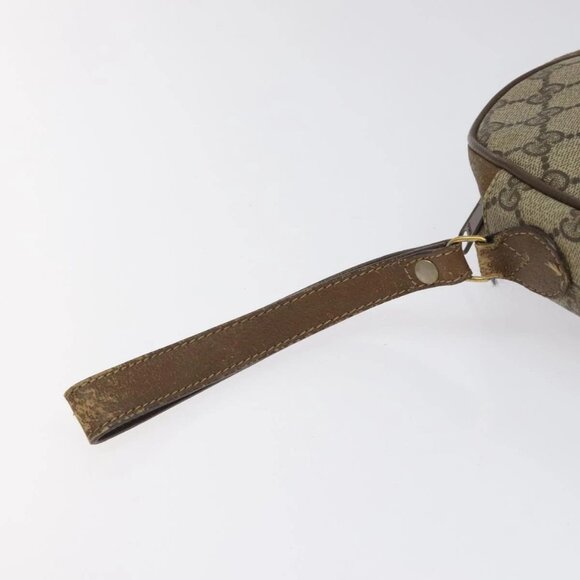 GUCCI GG Supreme Web Sherry Line Clutch Bag PVC Beige - Picture 7 of 15